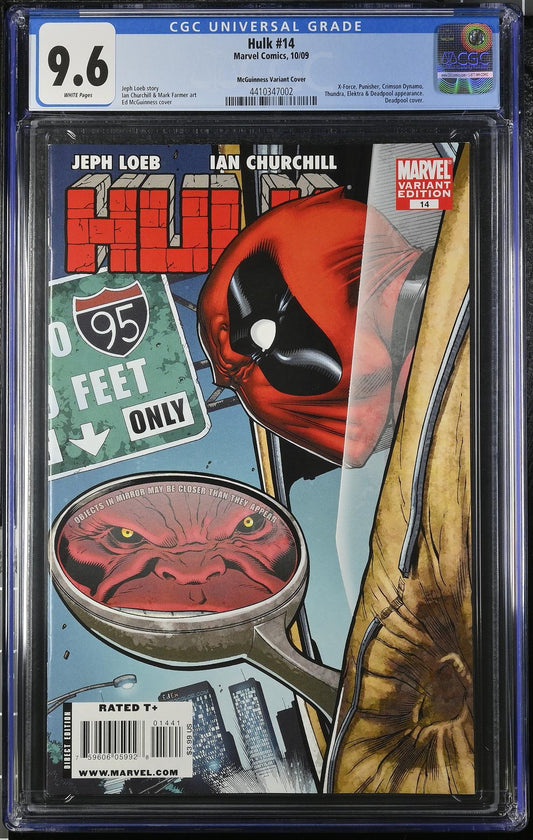 CGC Hulk #14 McGuinness 1:200 Marvel 2009 CGC 9.6 Graded Comic Book