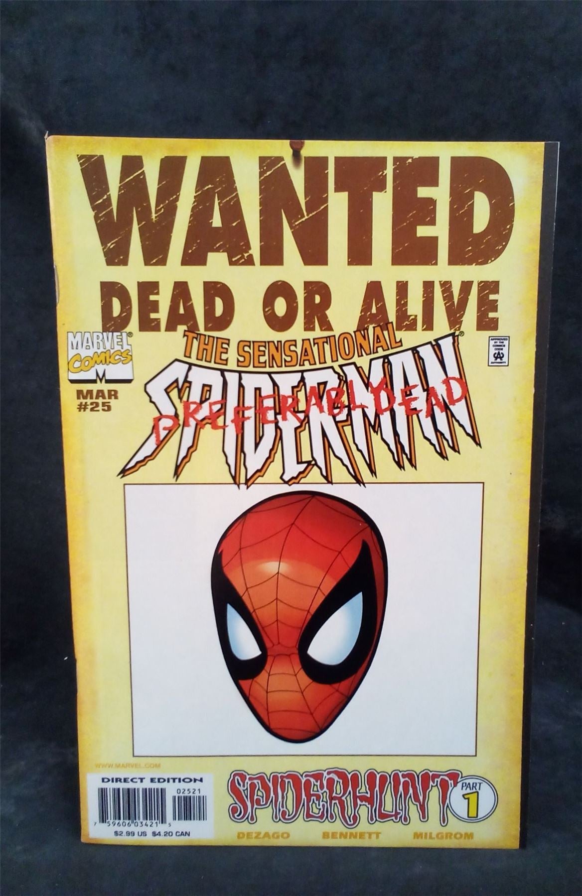 Sensational Spider-Man #25 Wanted Dead or Alive Cover Marvel Comics Comic Book
