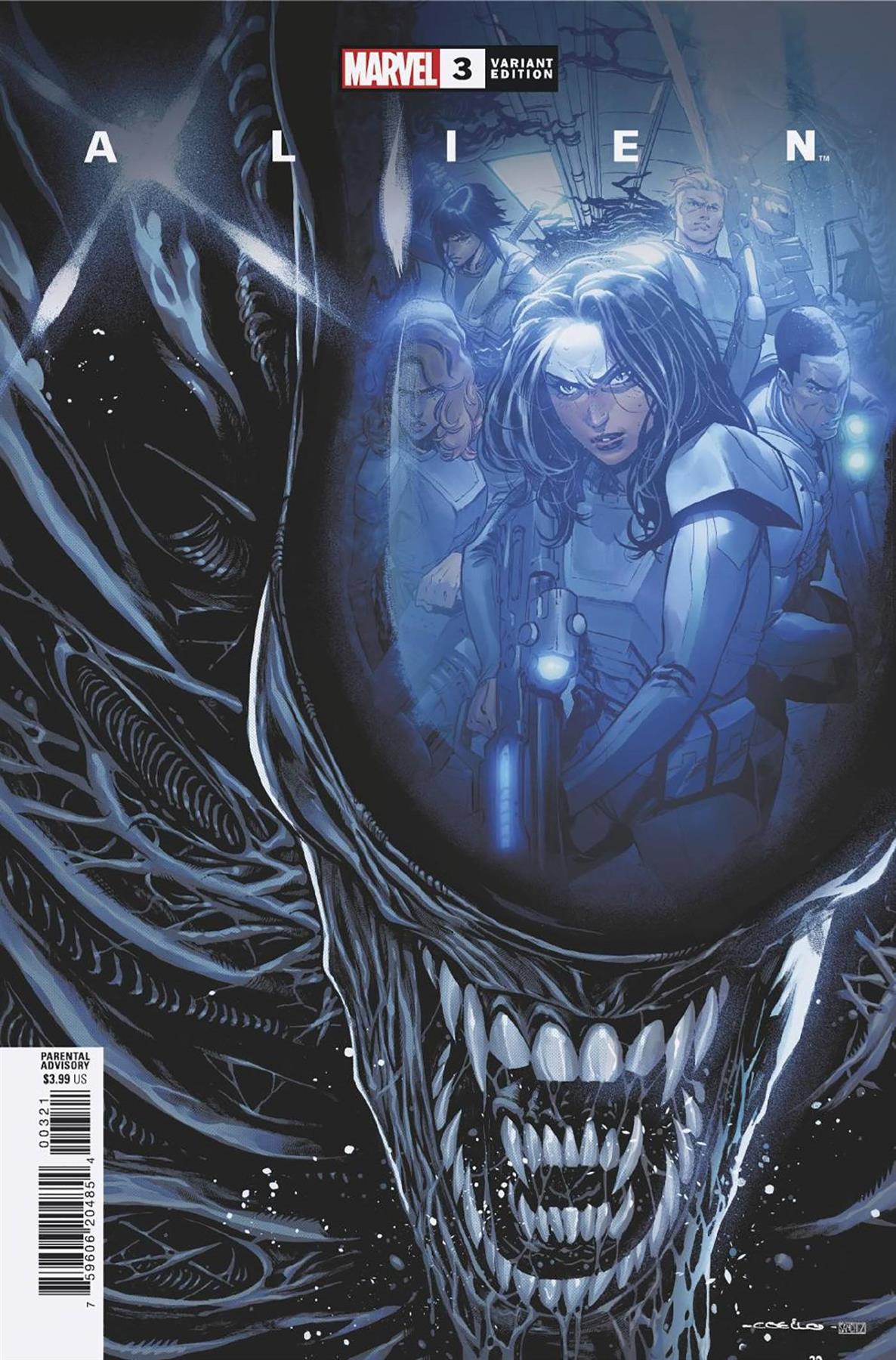 Alien #3 Coello Var (Coello Var) Marvel Prh Comic Book 2022