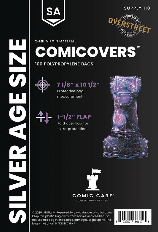 COMICARE Silver Age PP (Polypropylene) Bags: 100 ct By Comic Care