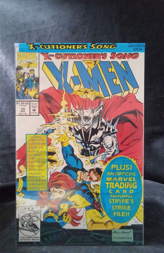X-Men #15 w/ M.L.F trading card *sealed* 1992 Marvel Comics Comic Book