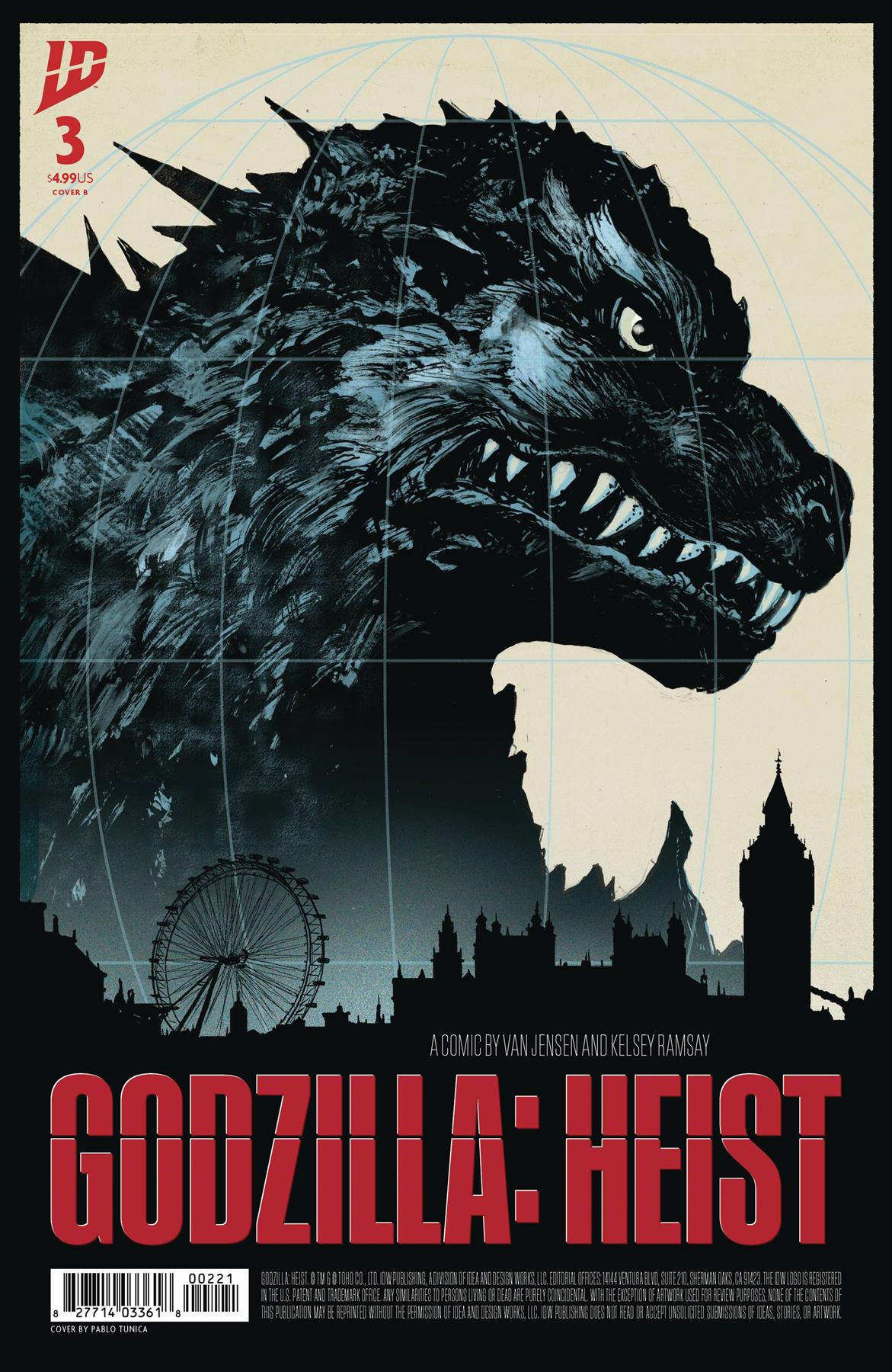 Godzilla Heist #3 Cvr B Tunica Cvr B Tunica Idw-prh Comic Book 2025