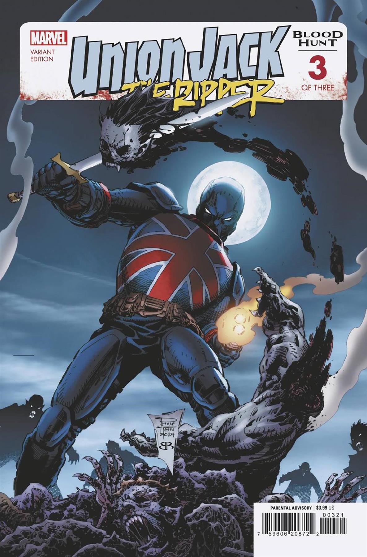 Union Jack The Ripper Blood Hunt #3 Philip Tan Var Marvel Comic Book 2024