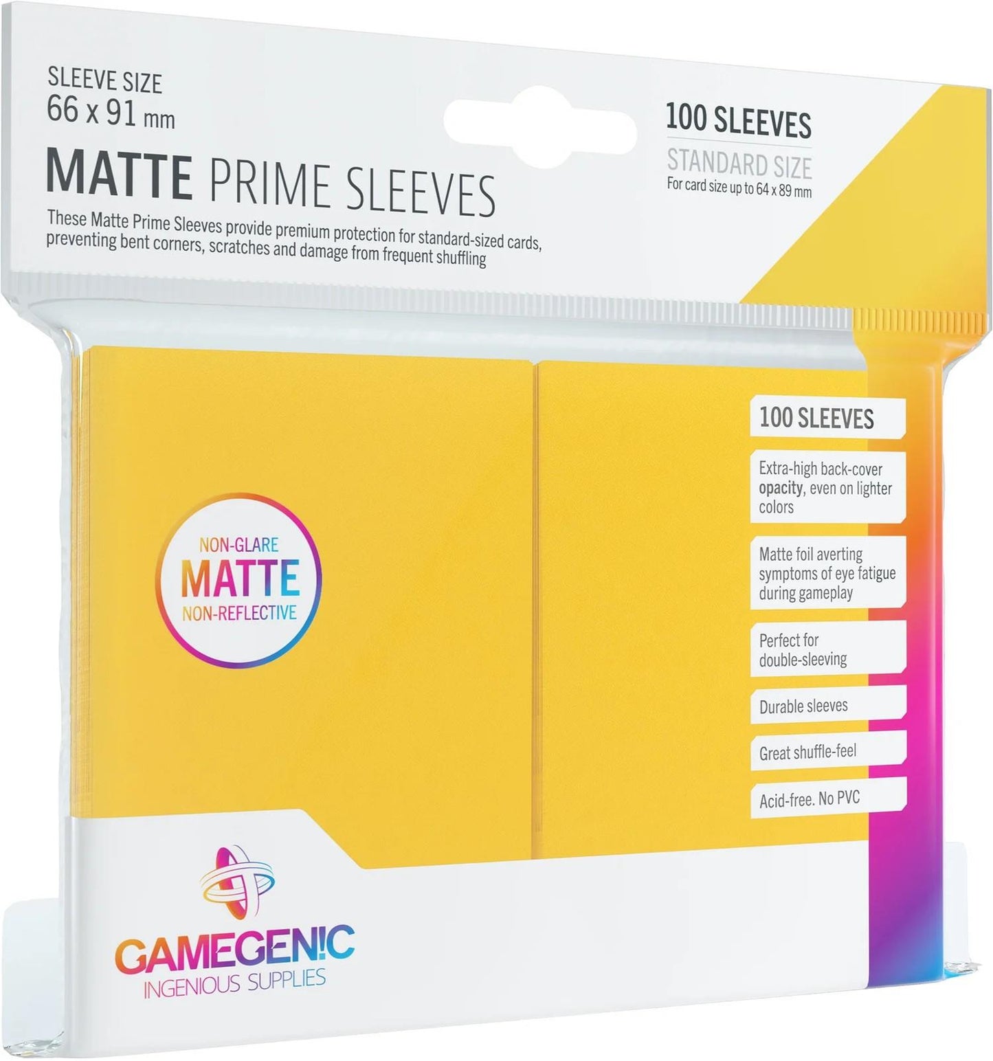 MATTE Prime Sleeves: Standard Yellow Gamegenic