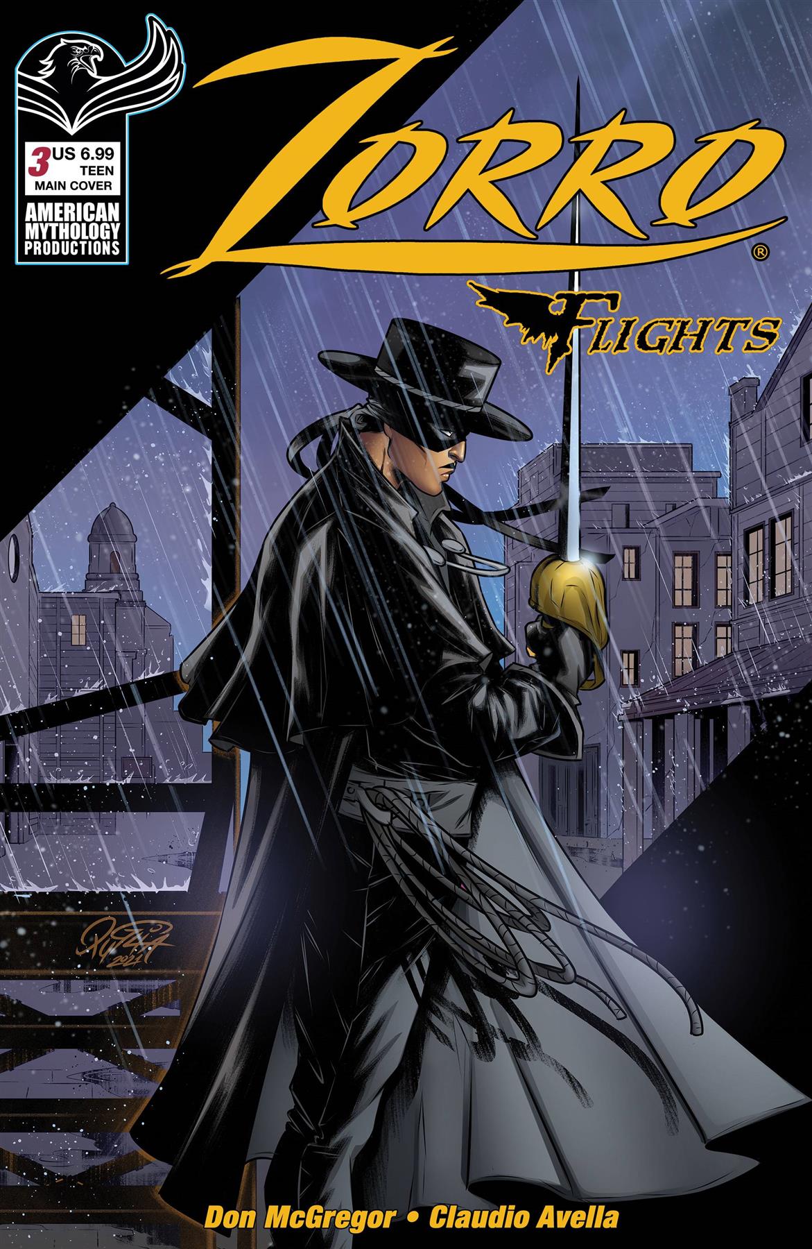 Zorro Flights #3 Cvr A Puglia American Mythology Productions Comic Book