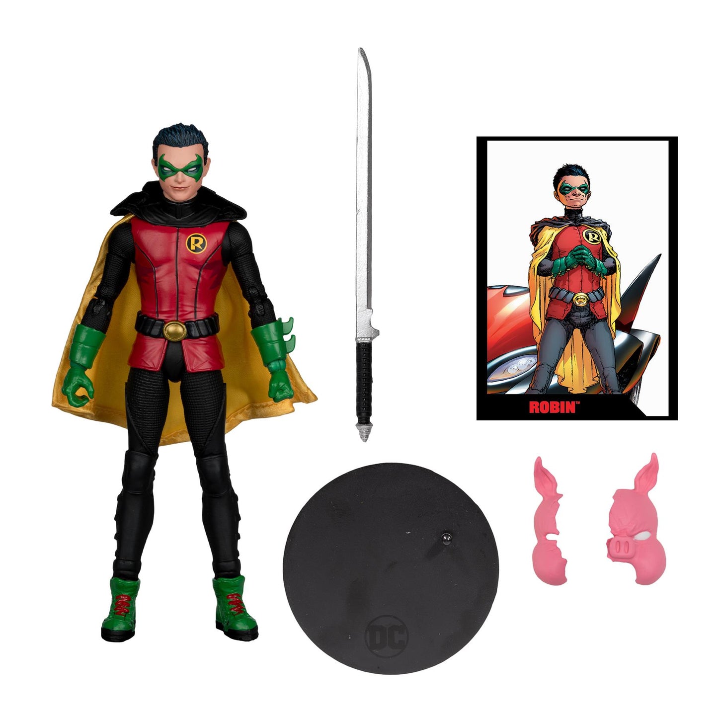 Dc Direct 7in Wv6 Robin Damian Wayne Action Figure W/comic