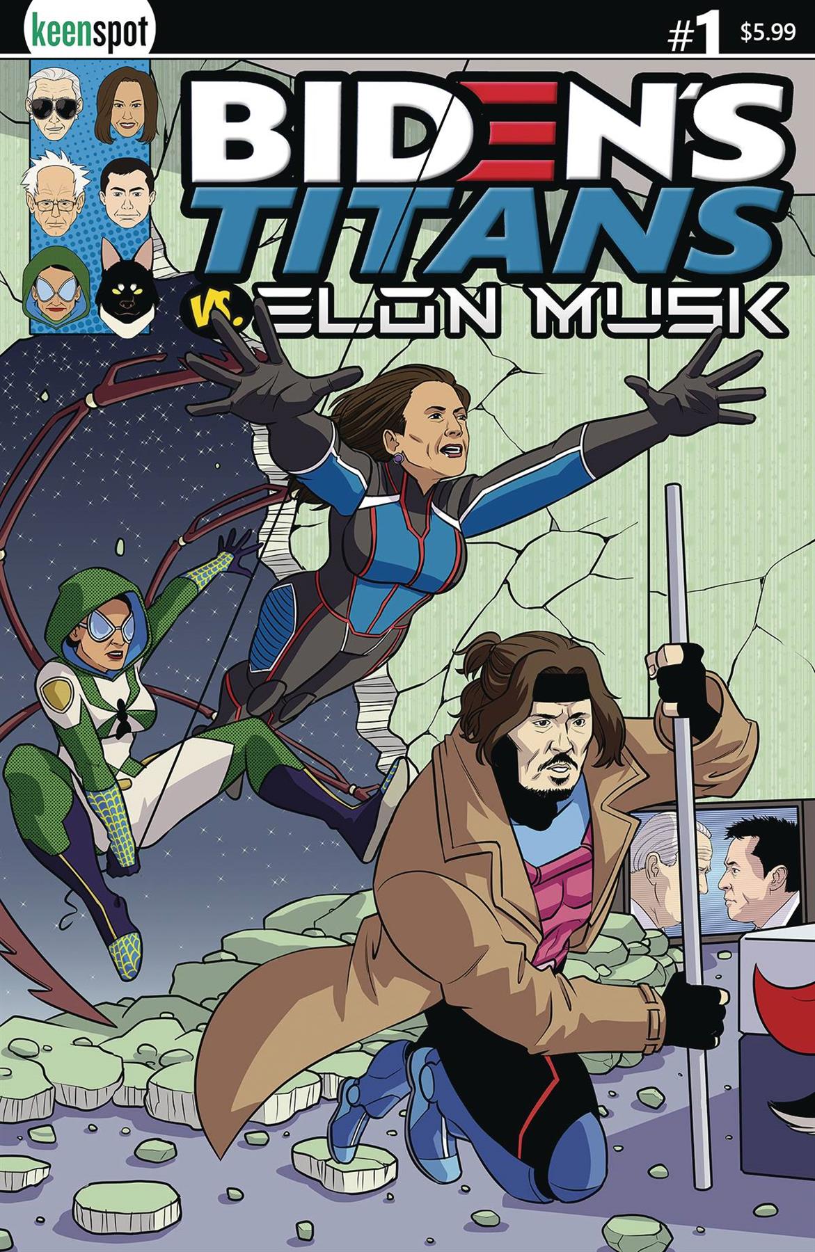 Bidens Titans Vs Elon Musk #1 Cvr A Remulac Depp Keenspot Entertainment Comic Book