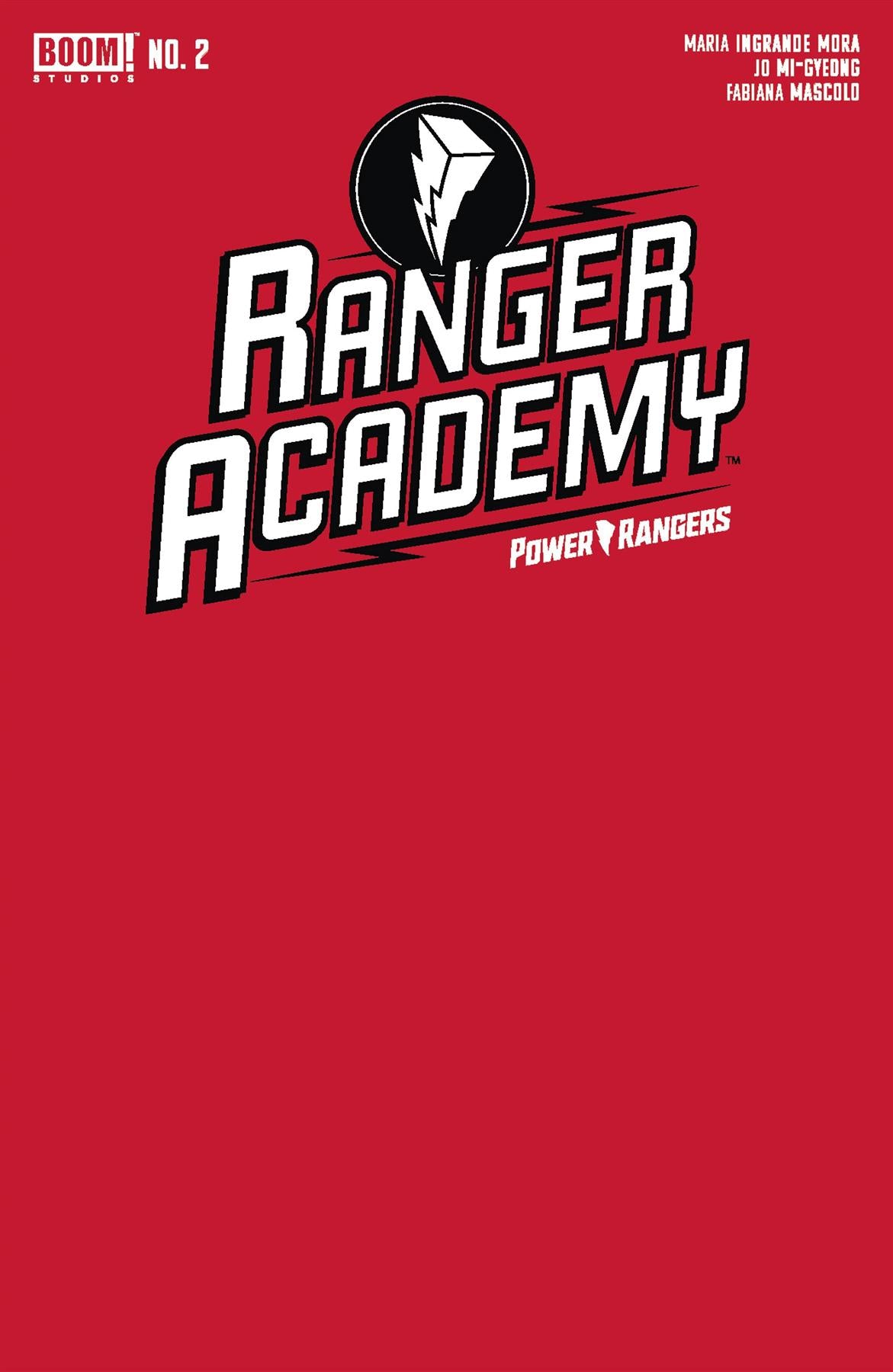 Ranger Academy #2 Cvr B Red Blank Sketch Var N/a (c: 1-0-0) Boom! Studios Comic Book