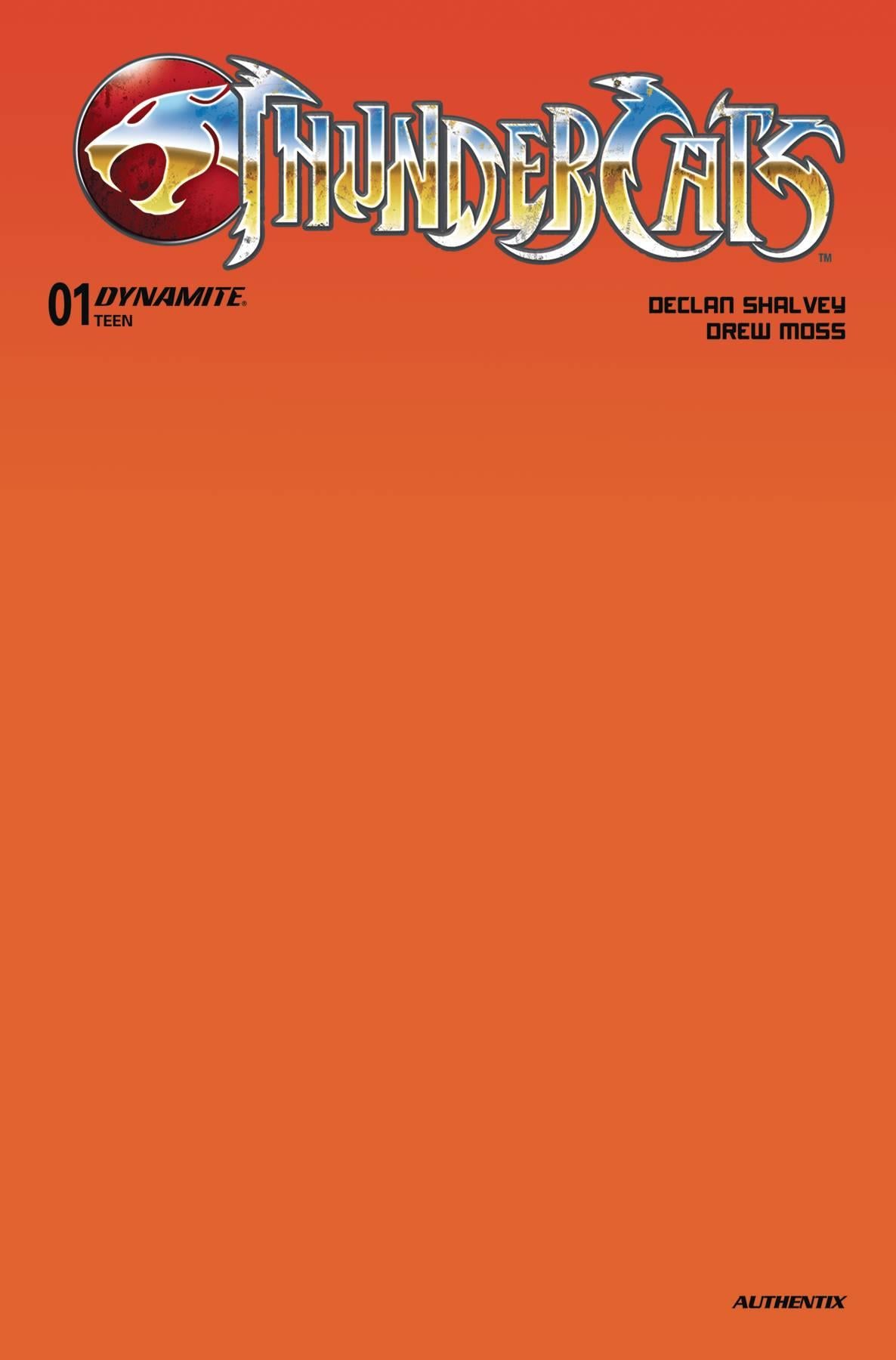 Thundercats #1 Cvr Ze Foc Orange Blank Authentix Dynamite Comic Book