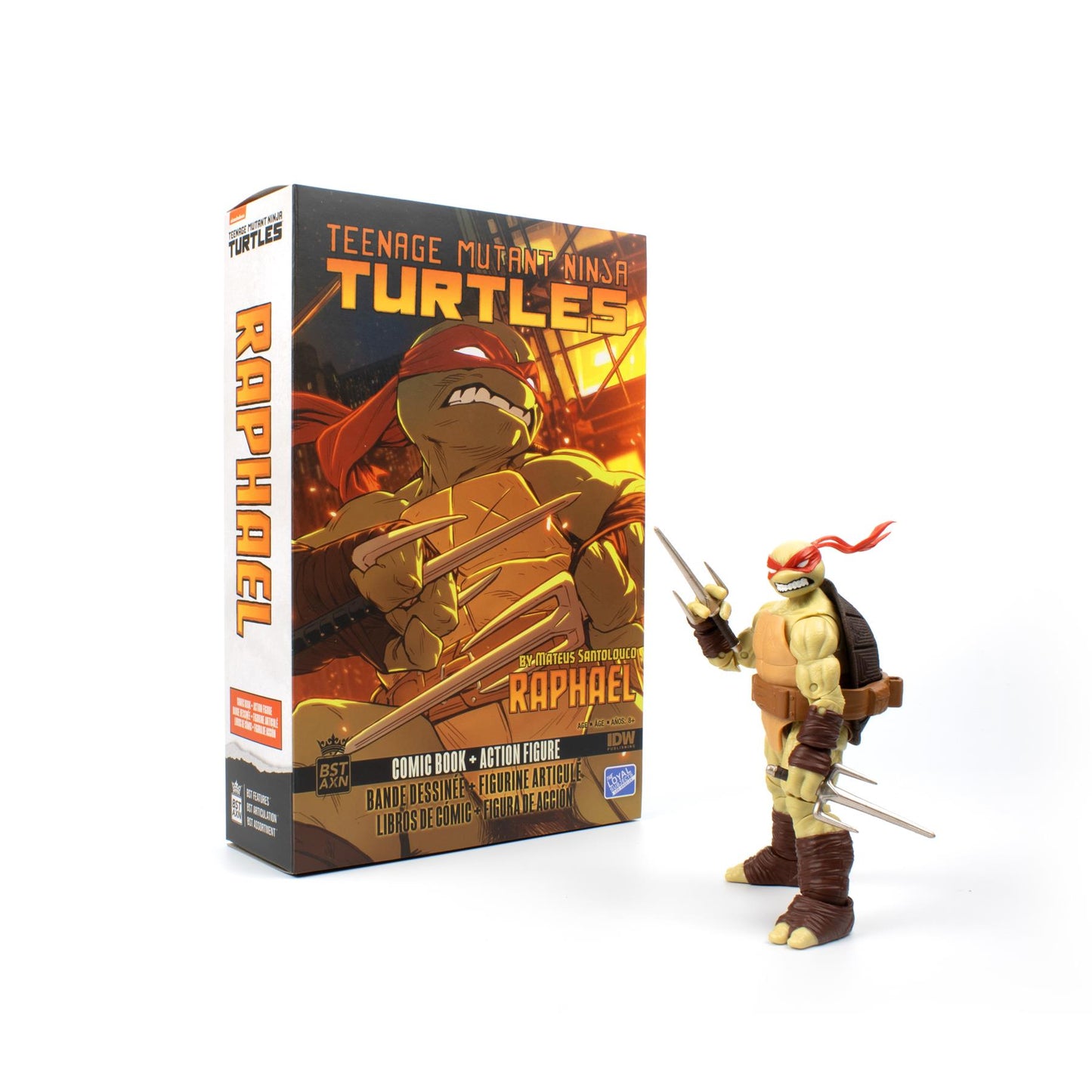 Tmnt Raphael V2 Idw Comic Book & Bst Axn 5in Action Figure
