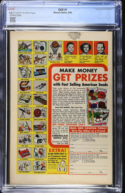 Chili #1 Marvel Comics 1969 6.5 Graded Comic Book