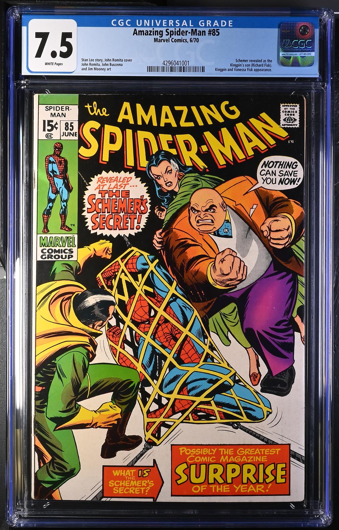 Amazing Spider-Man #85 Marvel 1970 CGC 7.5 Graded Comic Book