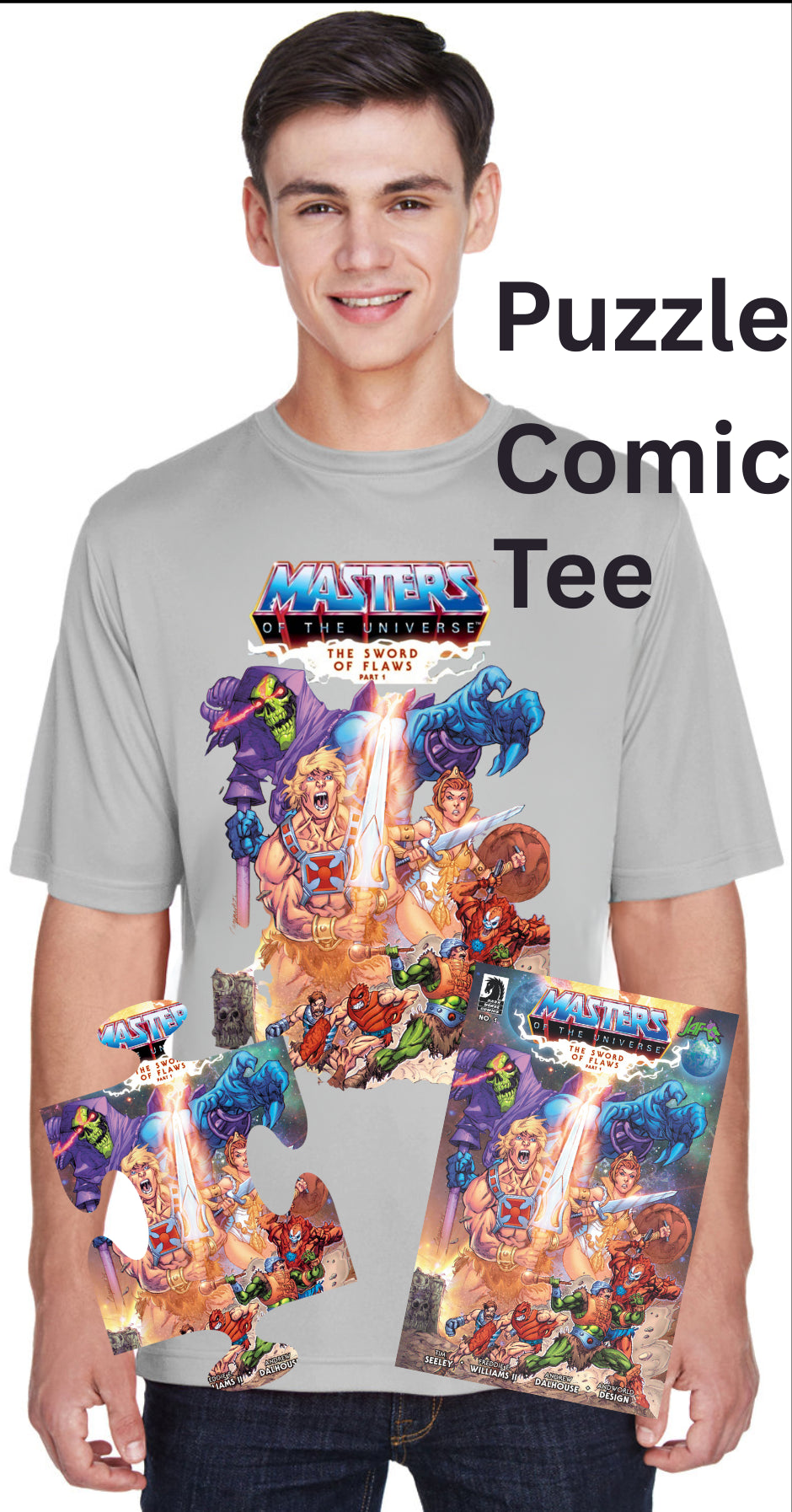 He-Man and the Masters of the Universe #1 The Sword of Flaws Part 1 JAF Exclusive Campana Dark Horse Graphic Tee - 120 pc Puzzle & Comic