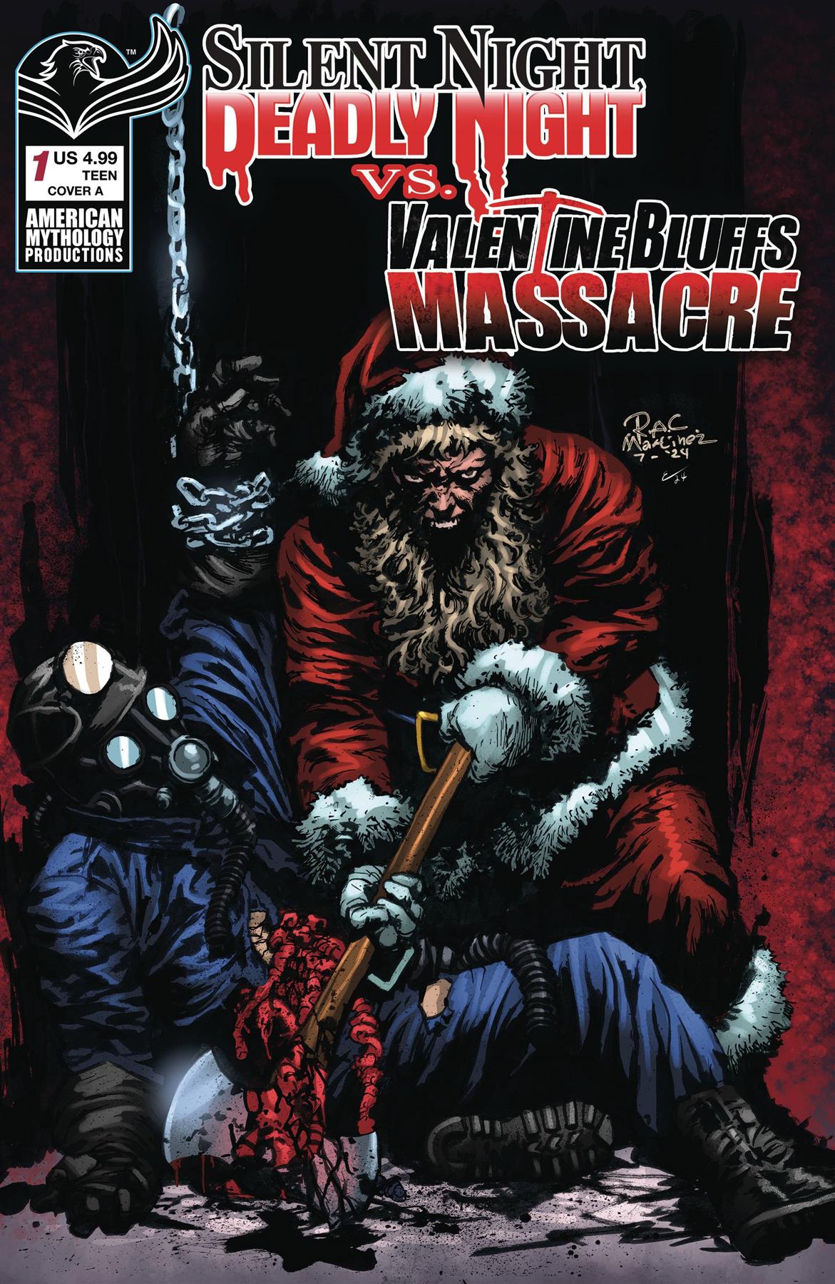 Silent Night Deadly Night vs Valentine Bluffs Massacre #1 Cvr A Billy Wins American Mythology Productions Comic Book