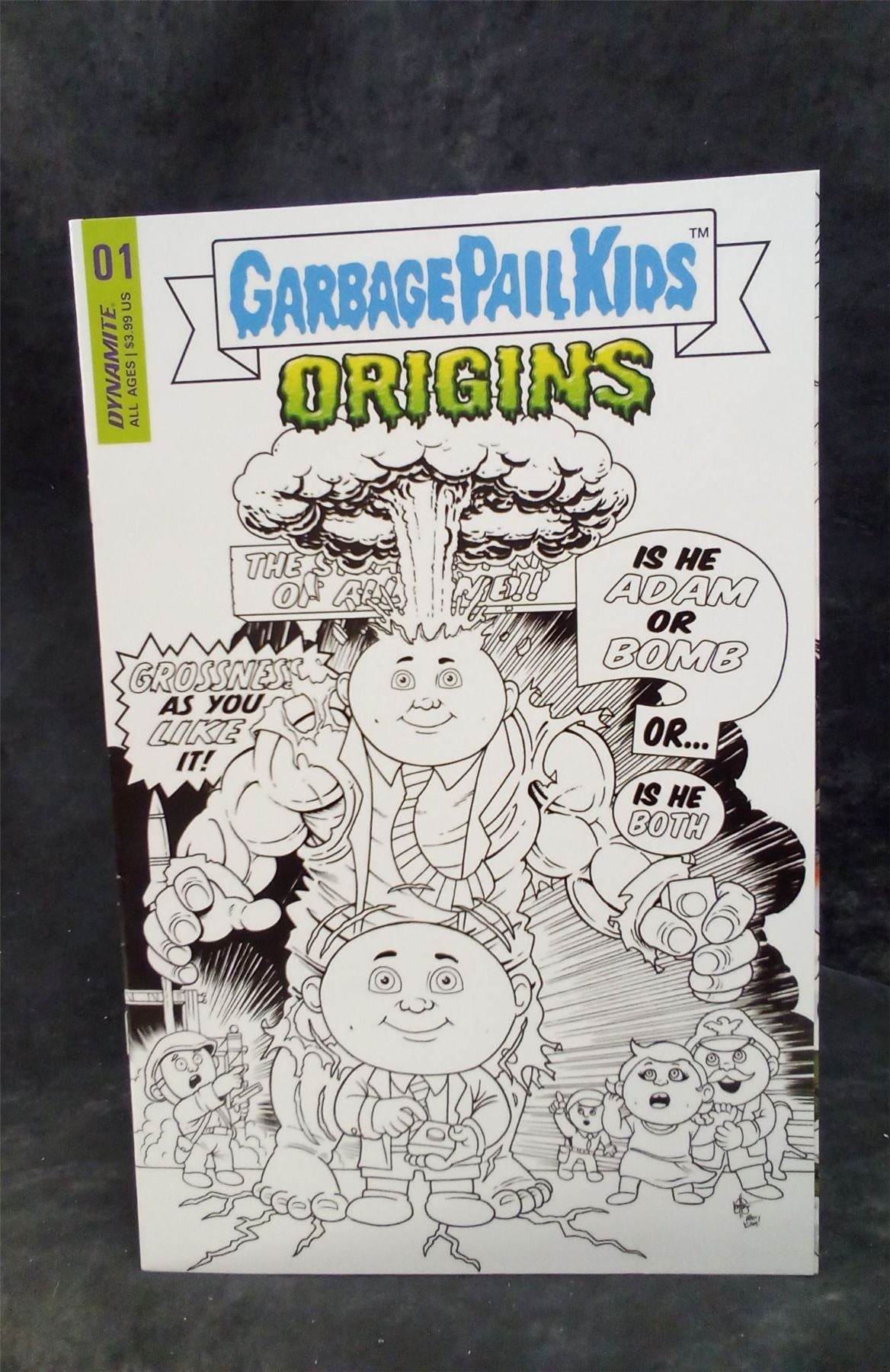 Garbage Pail Kids: Origins #1 1:7 Harder Incredible Hulk 1 Homage B&W FOC Cover dynamite entertainment Comic Book