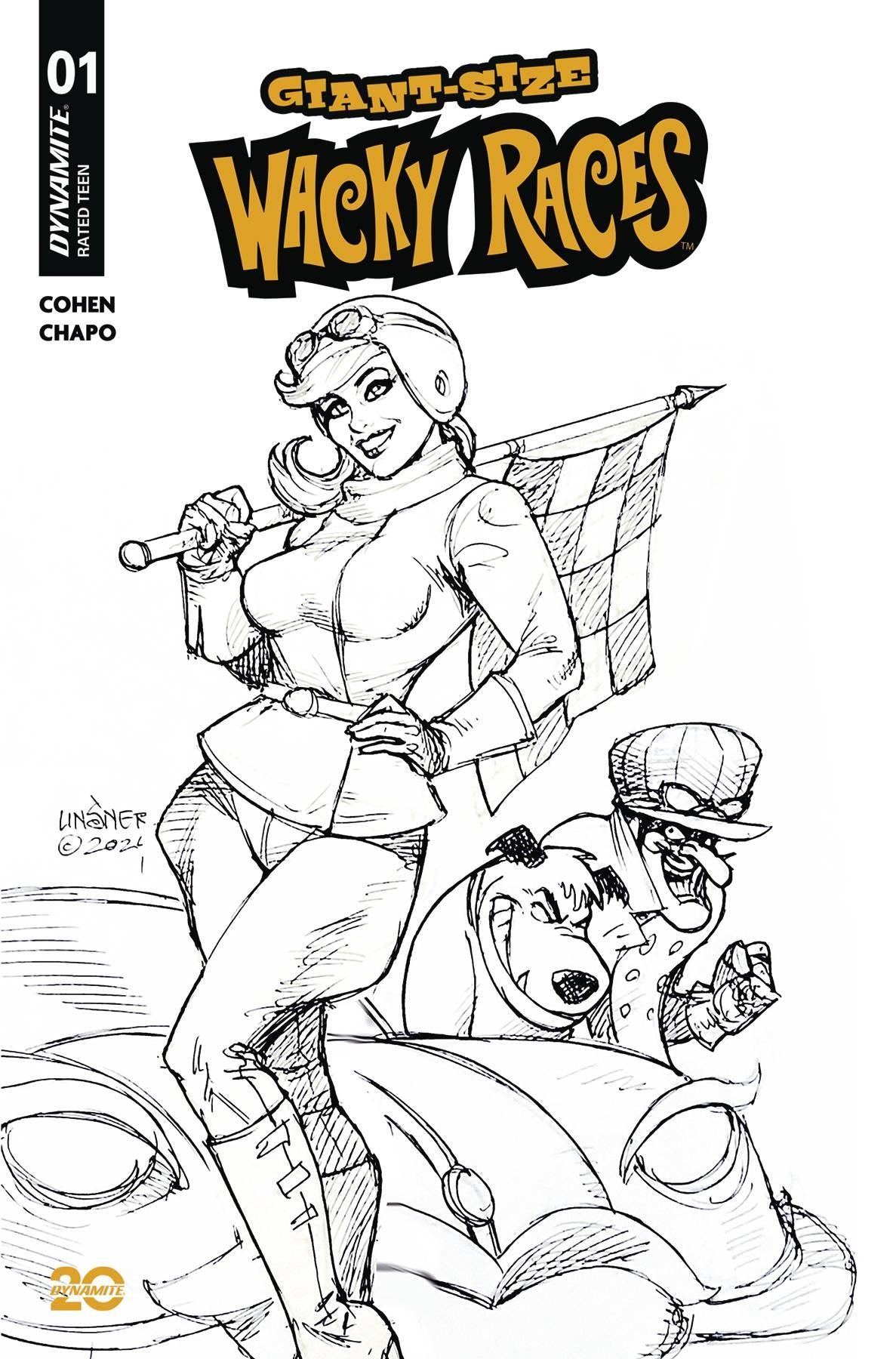 Giant-size Wacky Races #1 Cvr G 10 Copy Incv Linsner Line Ar Dynamite Comic Book
