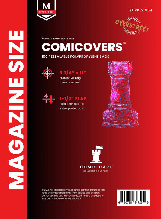 COMICARE Magazine PP (Polypropylene) Resealable Bags: 100 ct By Comic Care