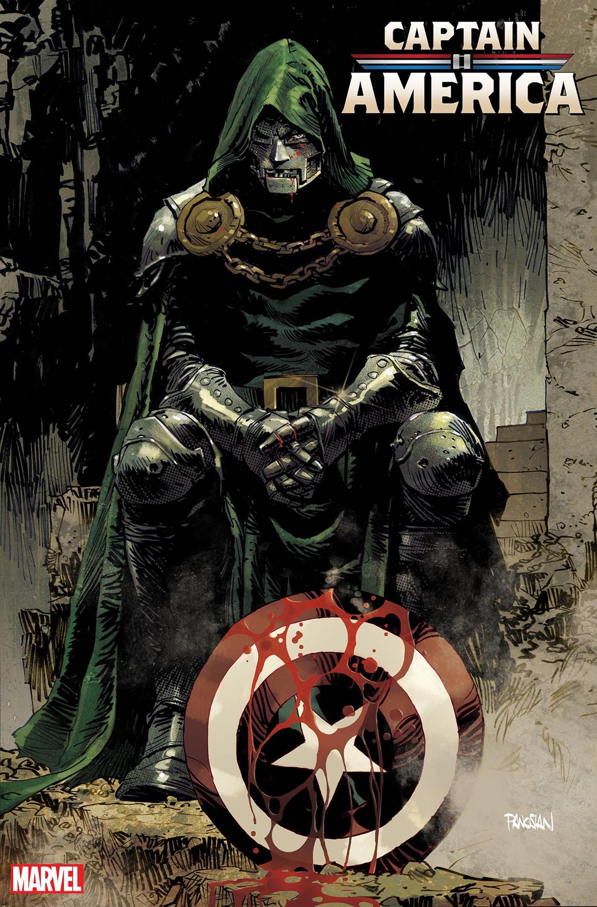 Captain America #14 Dan Panosian Doom Var Dan Panosian Doom Var Marvel Prh Comic Book 2024