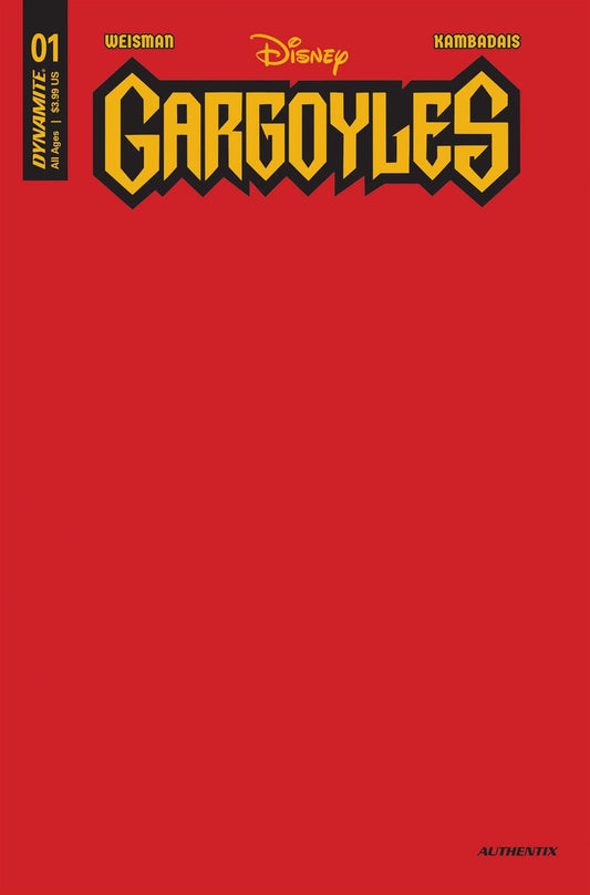 Gargoyles #1 Cvr Zb Foc Red Blank Authentix Dynamite Comic Book