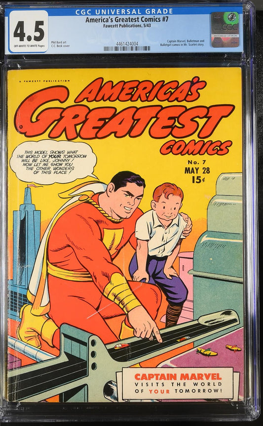 America's Greatest Comics #7 Fawcett 1943 CGC 4.5 Graded Comic Book