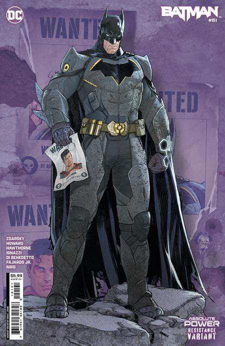 Batman #151 Cvr F Mikel Janin Resistance Card Stock Var (absolute Power) DC Comics Comic Book