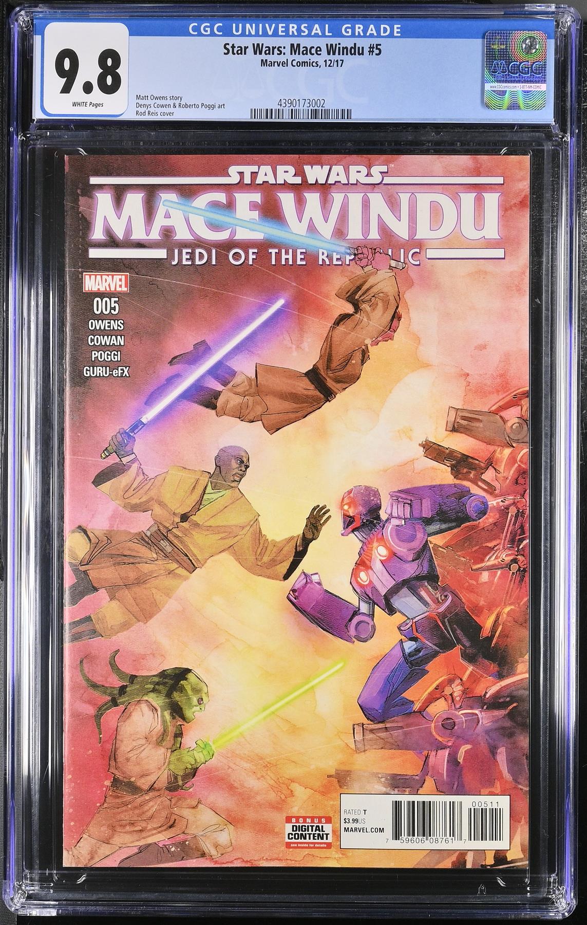 Star Wars Mace Windu #5  Marvel 2017 CGC 9.8 Graded Comic Book