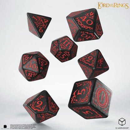 7-Die Set: The Lord of the Rings- Mordor Dice Set By Q-Workshop