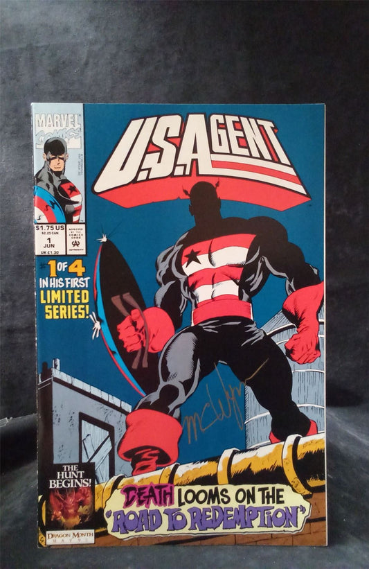 U.S.Agent #1 Signed by M.C.Wyman 1993 Marvel Comics Comic Book