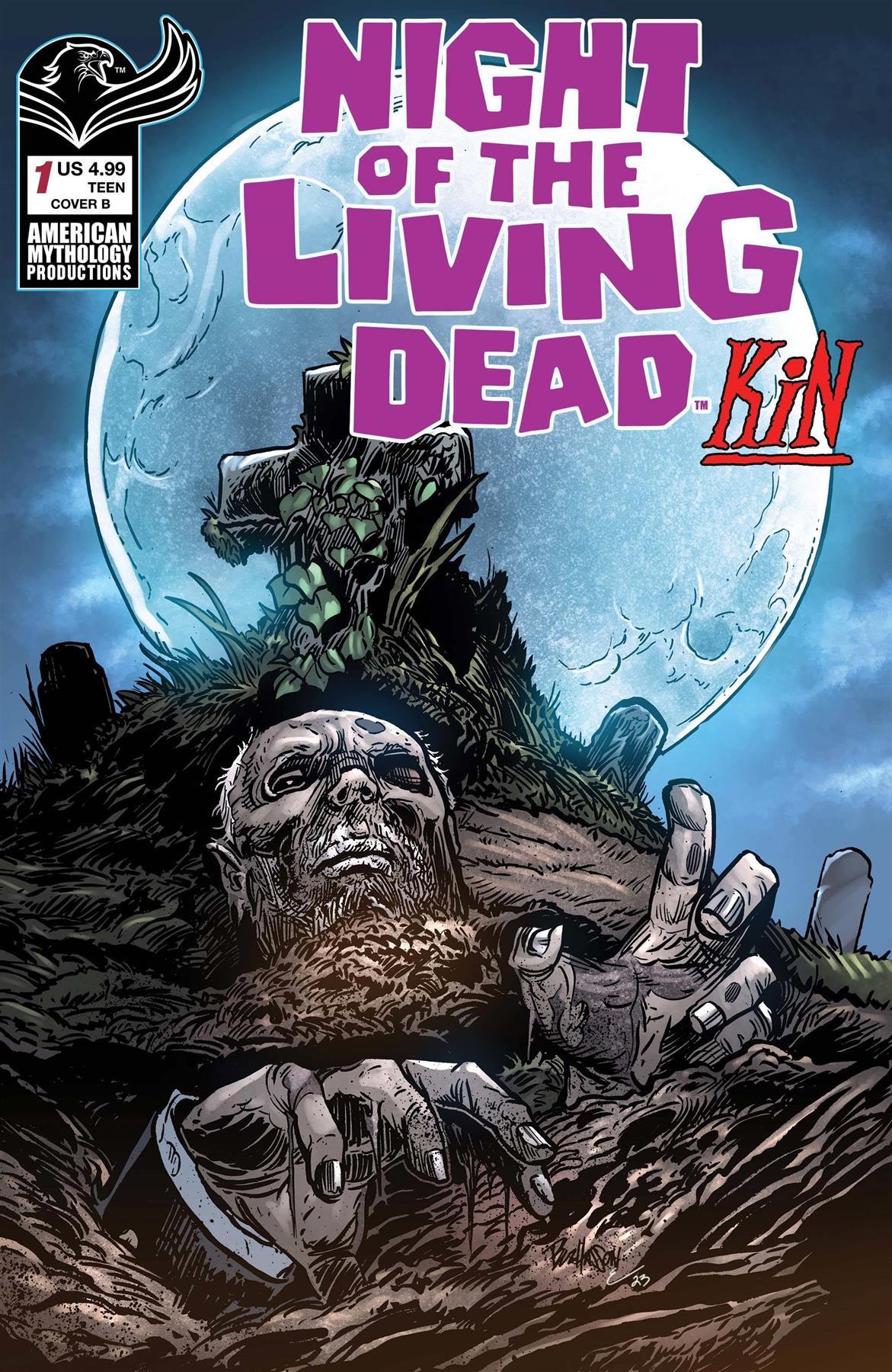Night Of The Living Dead Kin #1 Cvr B Hasson Out Of Grave American Mythology Productions Comic Book