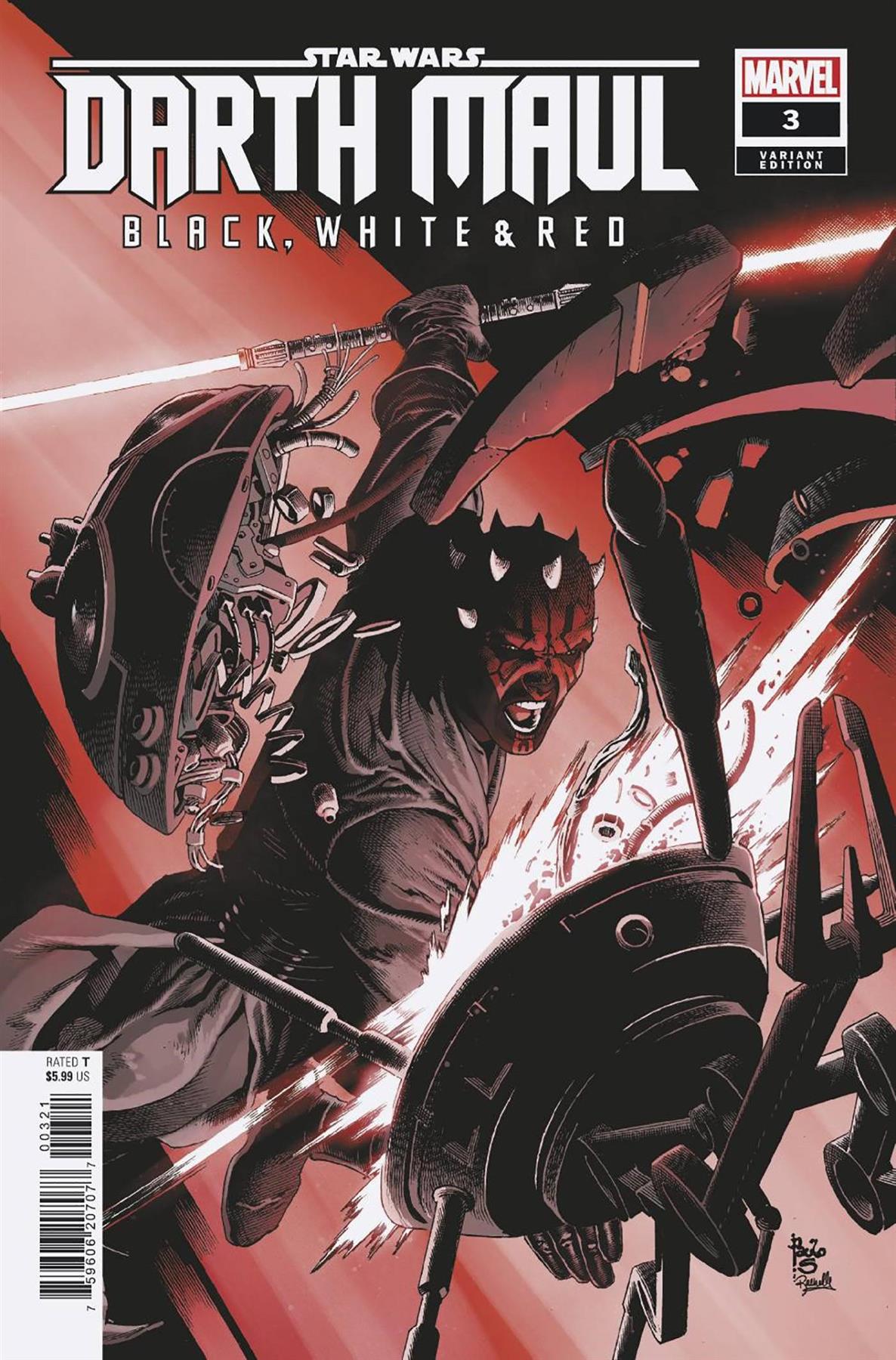 Star Wars Darth Maul Bw Red #3 Paulo Siqueira Var (Paulo Siqueira Var) Marvel Prh Comic Book 2024