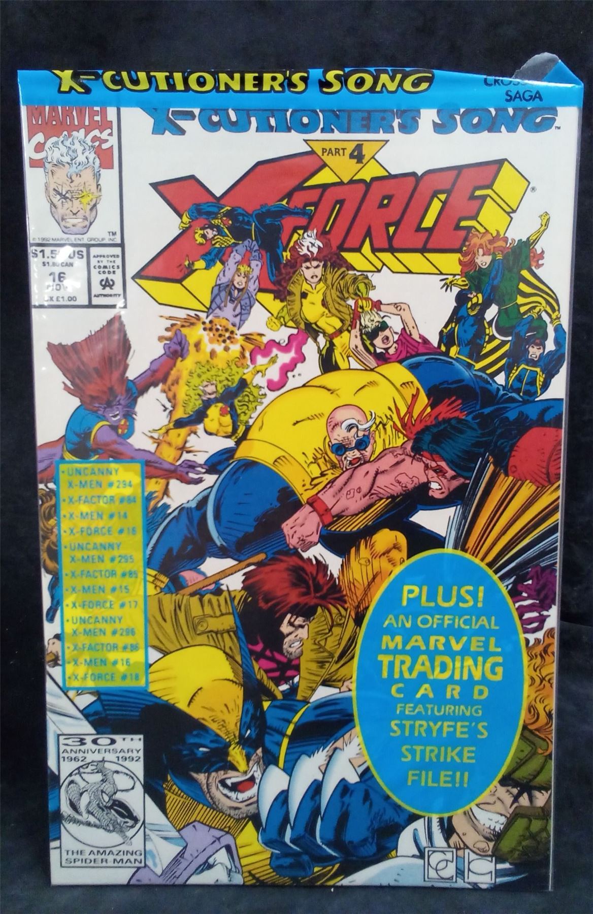 X-Force #16 *Sealed* w/ trading card 1992 Marvel Comics Comic Book