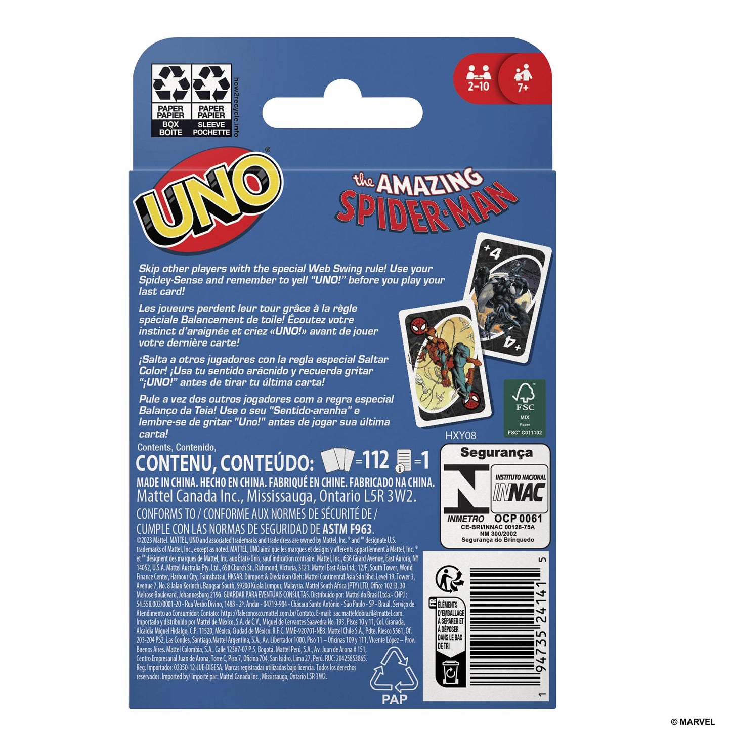 Uno Spider-man Classic Card Game (net) (c: 1-1-2)