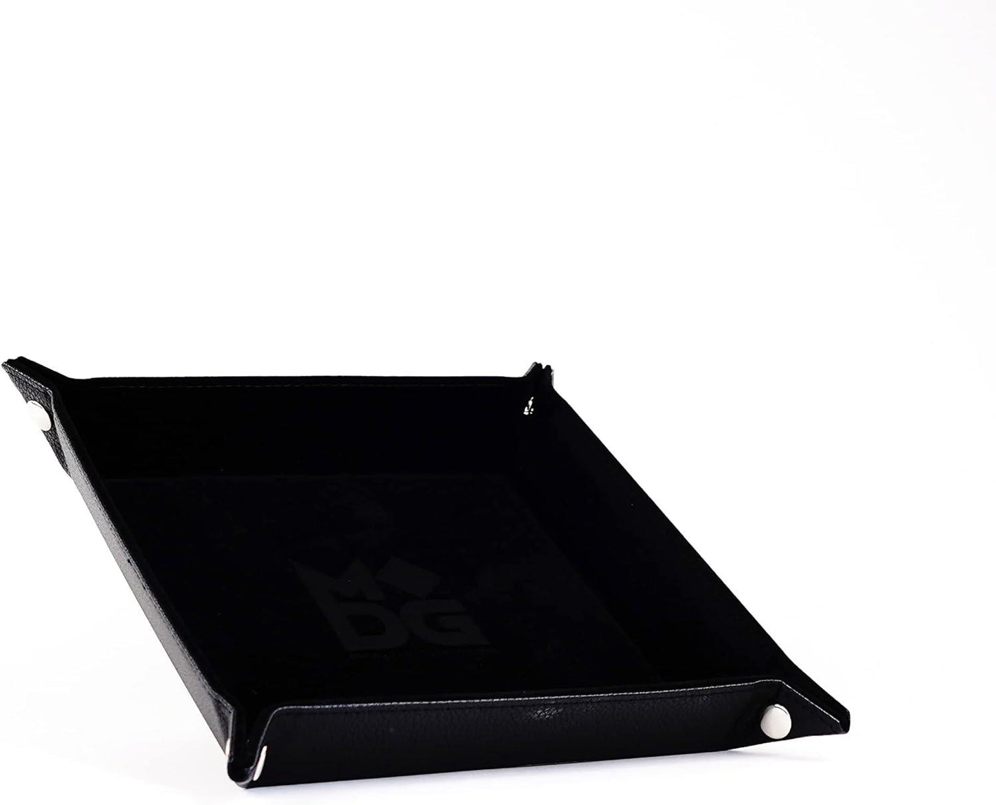 FanRoll Dice Tray: Black Velvet with Leather Back 10x10