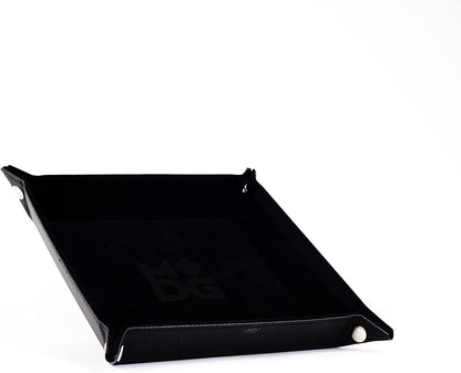 FanRoll Dice Tray: Black Velvet with Leather Back 10x10