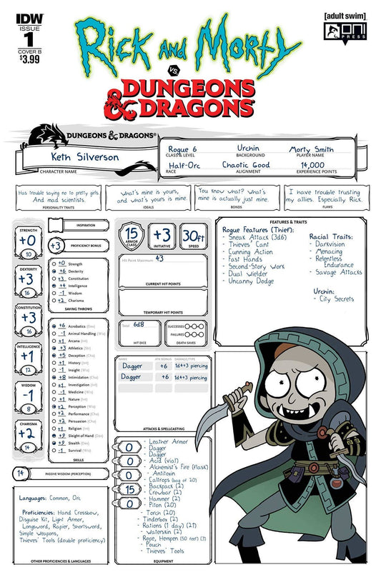 Rick & Morty Vs Dungeons & Dragons #1 (Cvr B Little) Idw Publishing Comic Book