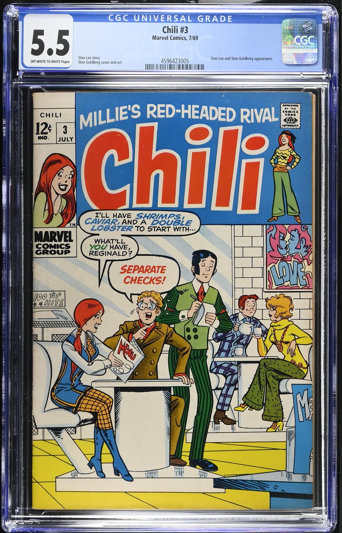 Chili #3 Marvel Comics 1969 5.5 Graded Comic Book