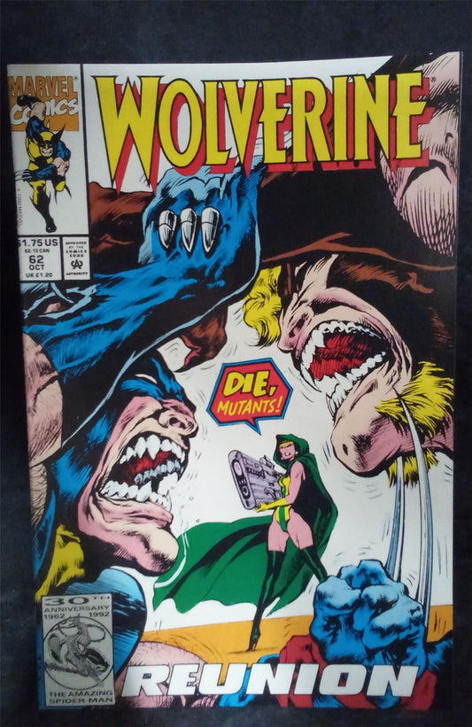 Wolverine #62 Newsstand Edition 1992 Marvel Comics Comic Book