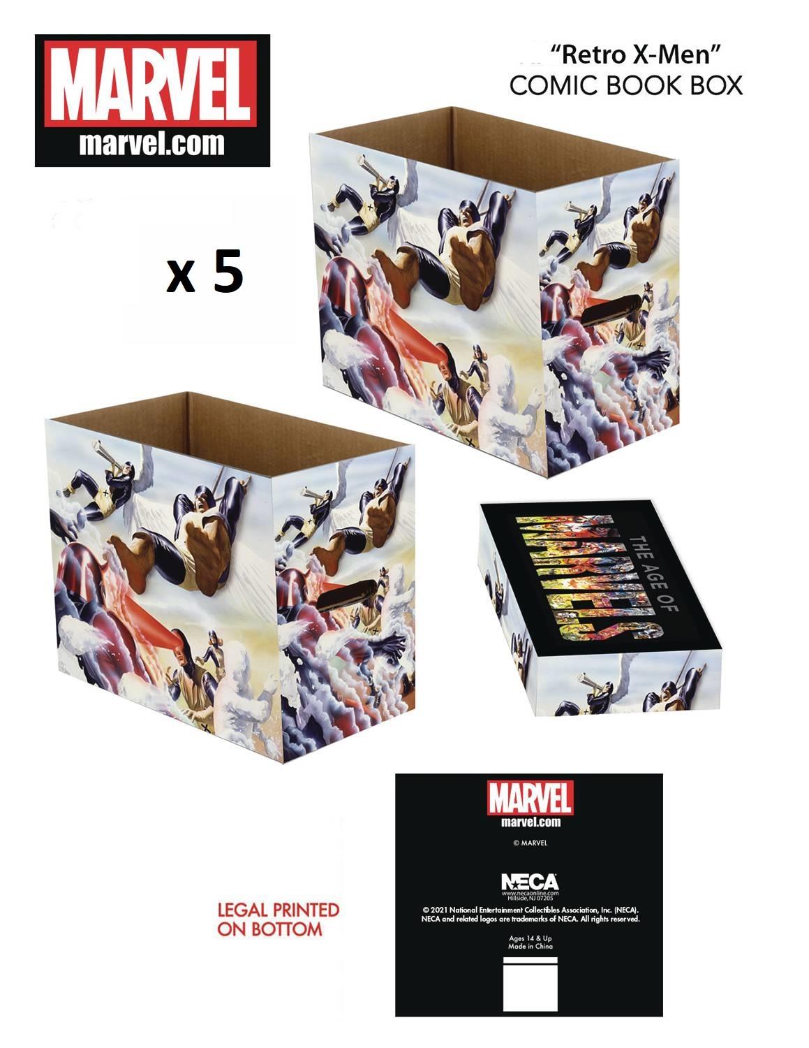 Marvel Comics Retro X-men Short Comic Storage Box- 5 Pack Bundle