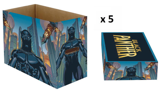 Marvel Comics Black Panther Short Comic Storage Box- 5 Pack Bundle