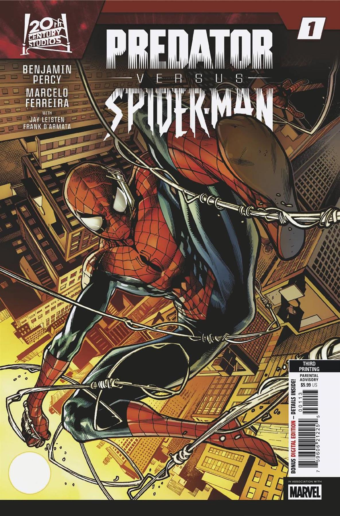 Predator vs Spider-Man #1 3rd Ptg Cvr A Ferreira Marvel Prh Comic Book