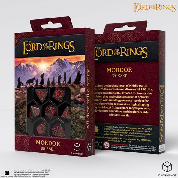 7-Die Set: The Lord of the Rings- Mordor Dice Set By Q-Workshop
