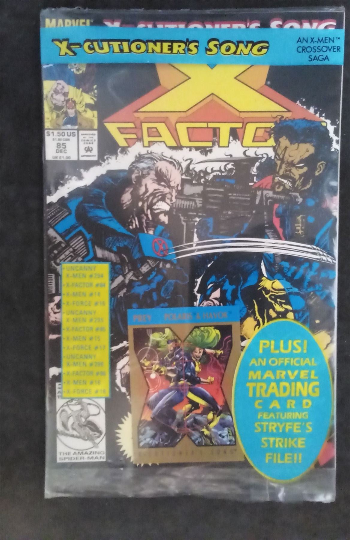 X-Factor #85 with Polaris&Havok Trading Card 1992 marvel Comic Book