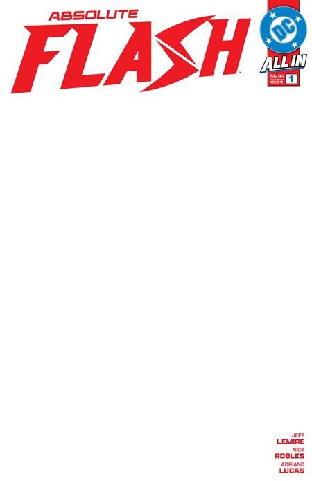Absolute Flash #1 Cvr H Blank Card Stock Var  DC Comics Comic Book