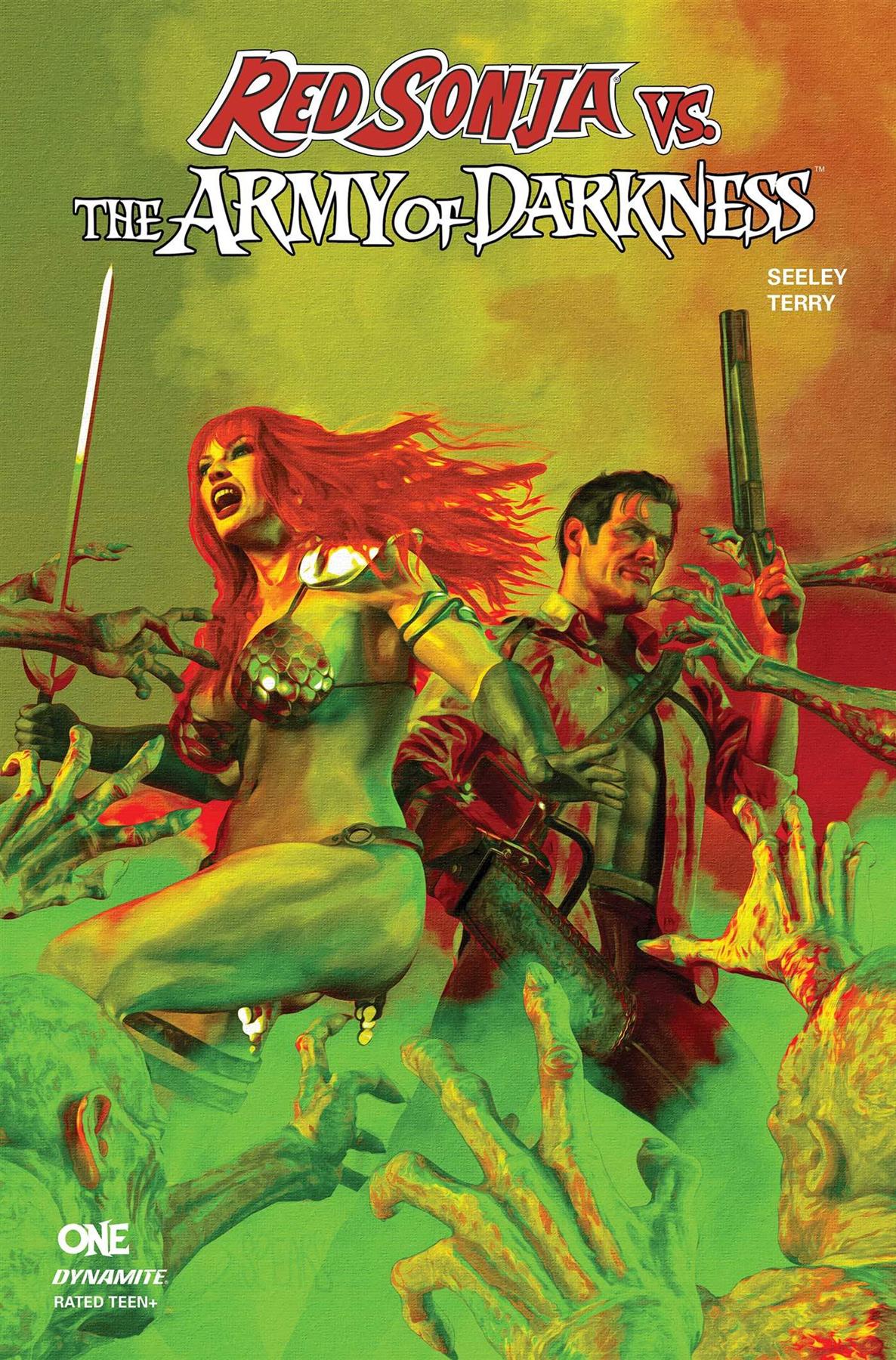 Red Sonja Vs Aod #1 Cvr V Foc 10 Copy Incv Spears Green Dynamite Comic Book