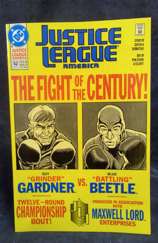 Justice League America #52 Direct Edition 1991 DC Comics Comic Book