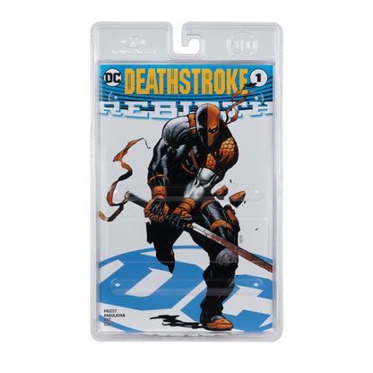 Dc Direct 7in Wv6 Deathstroke Rebirth Action Figure W/comic