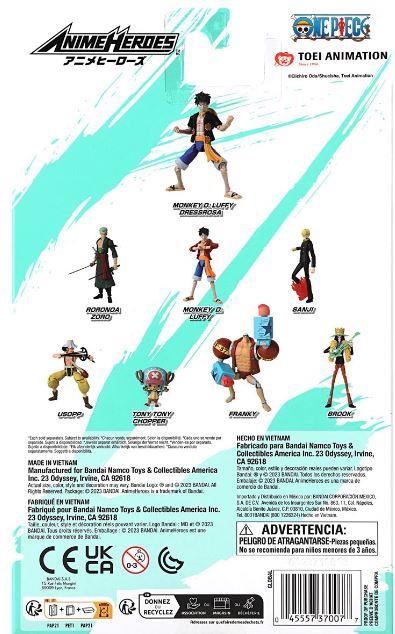 One Piece Anime Heroes Action Figure Monkey D. Luffy Dressrosa Version by Bandai Namco