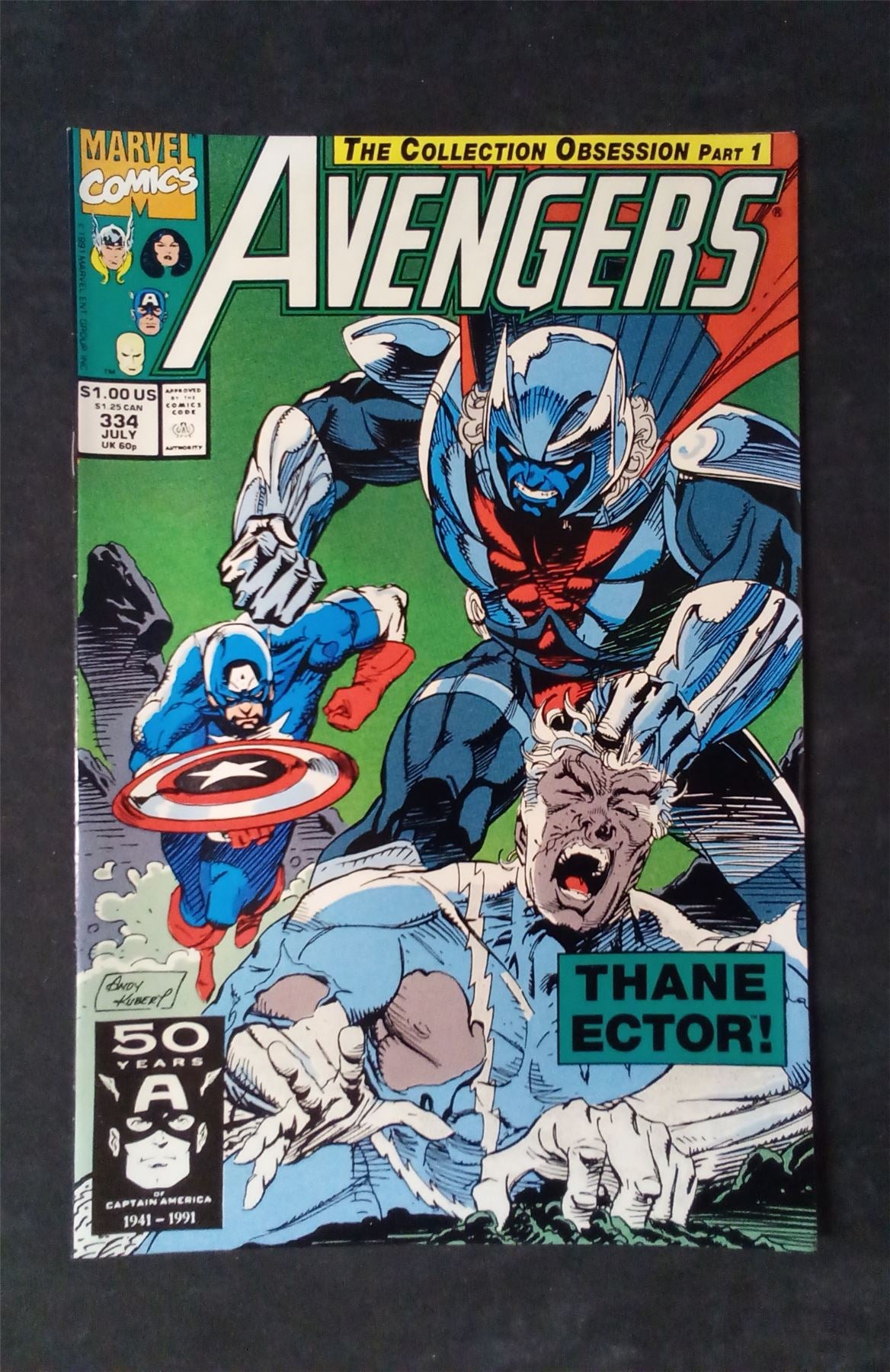 The Avengers #334 Direct Edition 1991 marvel Comic Book