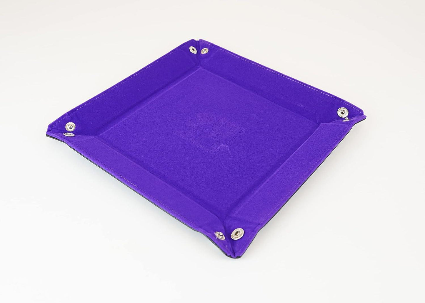 FanRoll Dice Tray: Purple Velvet with Leather Back 10x10