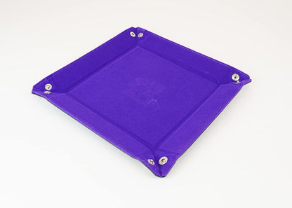FanRoll Dice Tray: Purple Velvet with Leather Back 10x10
